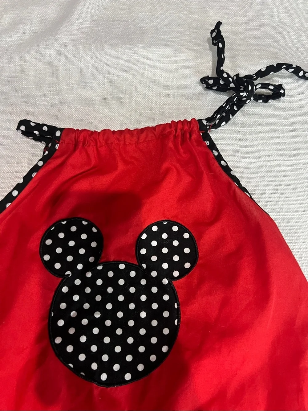 HANDMADE RED BLACK AND WHITE POLKA DOT MICKEY MOUSE SUN DRESS